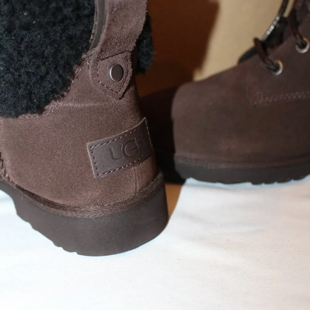 NEW UGG WOMEN'S ROMELY SUEDE‎ SHEARLING CUFF LINED ANKLE BOOTS